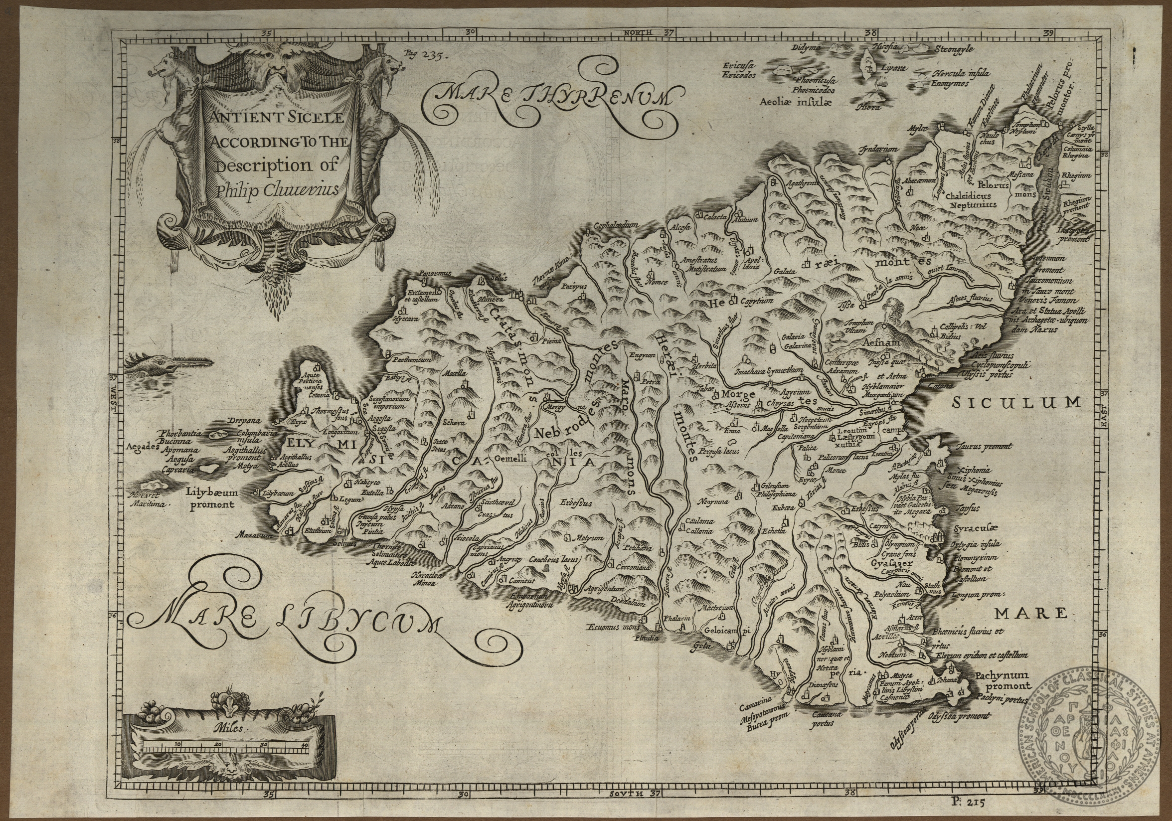 Antient Sicele according to the Description of Philip Cluverius.